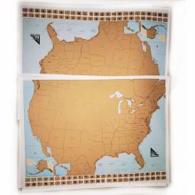 USA Scratch Map 250g gestrichenes Papiermaterial und 61*46cm Größe Scratch off Map
